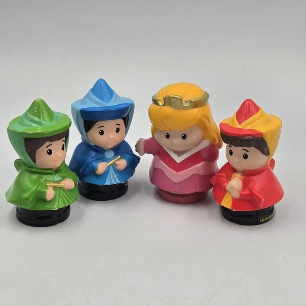 Fisher Price Little People Disney Sleeping Beauty Aurora Fairy Godmothers Lot 4